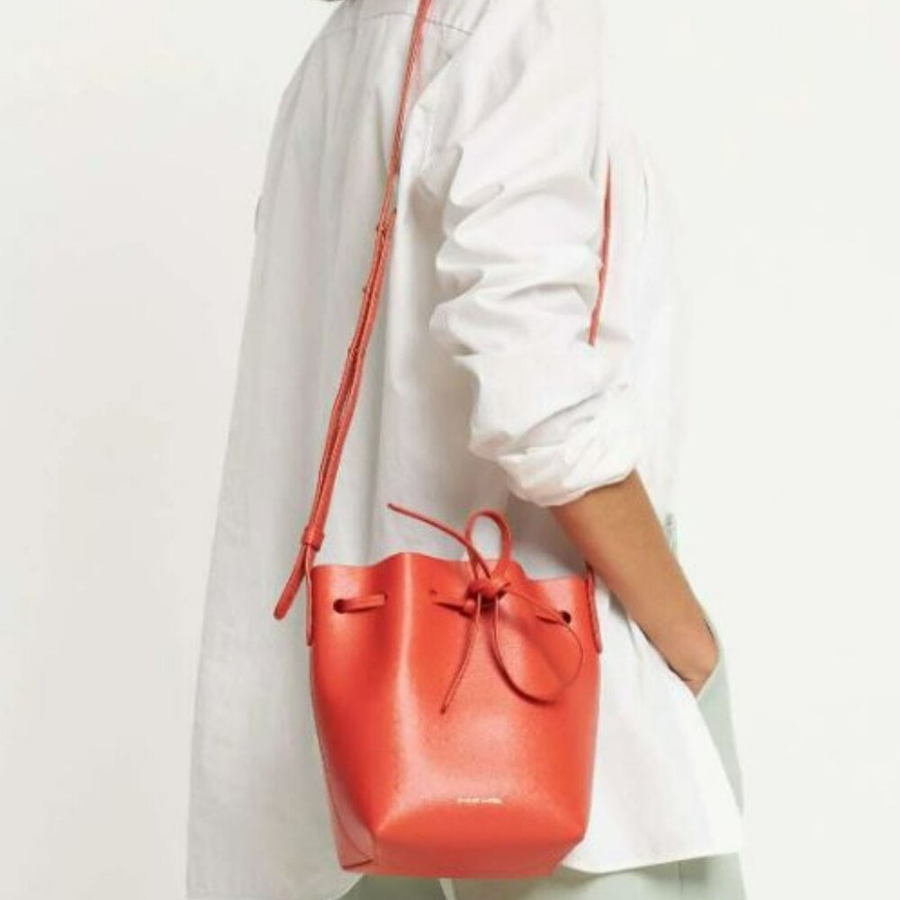 Mansur Gabriel Mini Mini Bucket in Papaya w/ Proof of Purchase